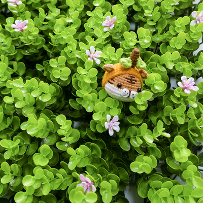 Outdoor Decorative Artificial Green Walls Panel G717 Flowers Grass Mixed 3D Plastic