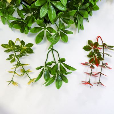 Customized Decorative Artificial Green Walls Plant Panel 20mm Plastic Foliage For Hedge